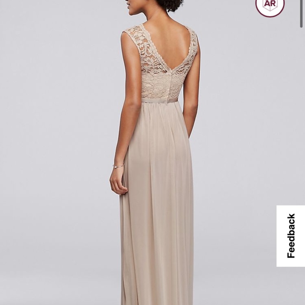 David‘s bridal lace bridesmaids maxi dress